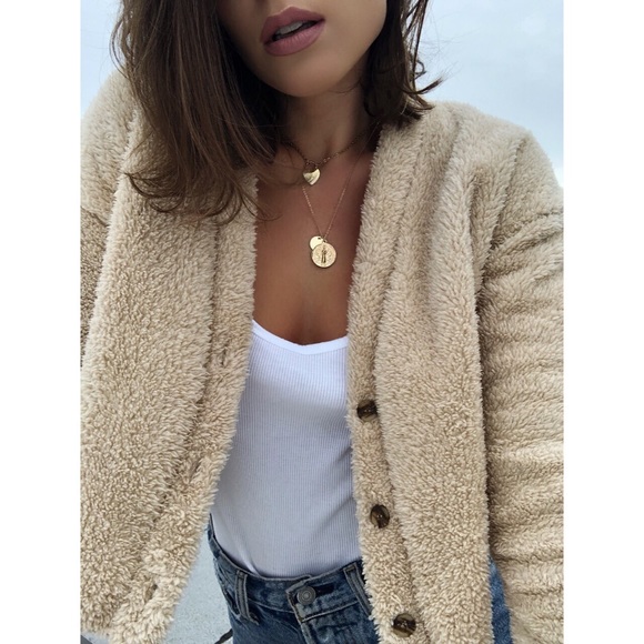 🆕Solange Nude Teddy Cardigan - Picture 8 of 8